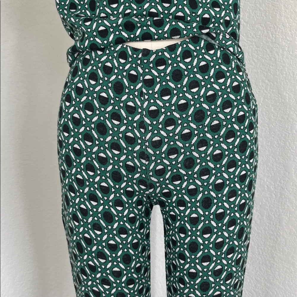 Zara Jacquard Geometric Print 70s Trousers Set Knit Top Outfit - Picture 4 of 11